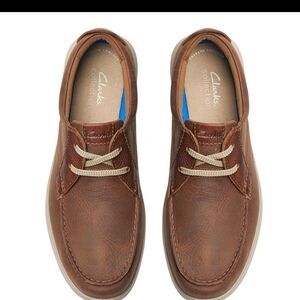 Clarks Brown Leather Boat Shoes with Moccasin Toe